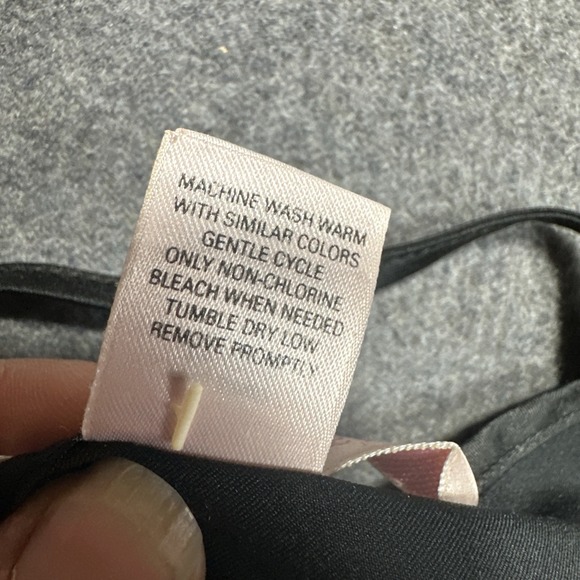 Victoria's Secret Satin Slip Dress Women Small Black Lace Trim Lingerie Nightie - Picture 9 of 9